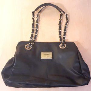 Nicole by Nicole Miller Black Smooth Leather Bag